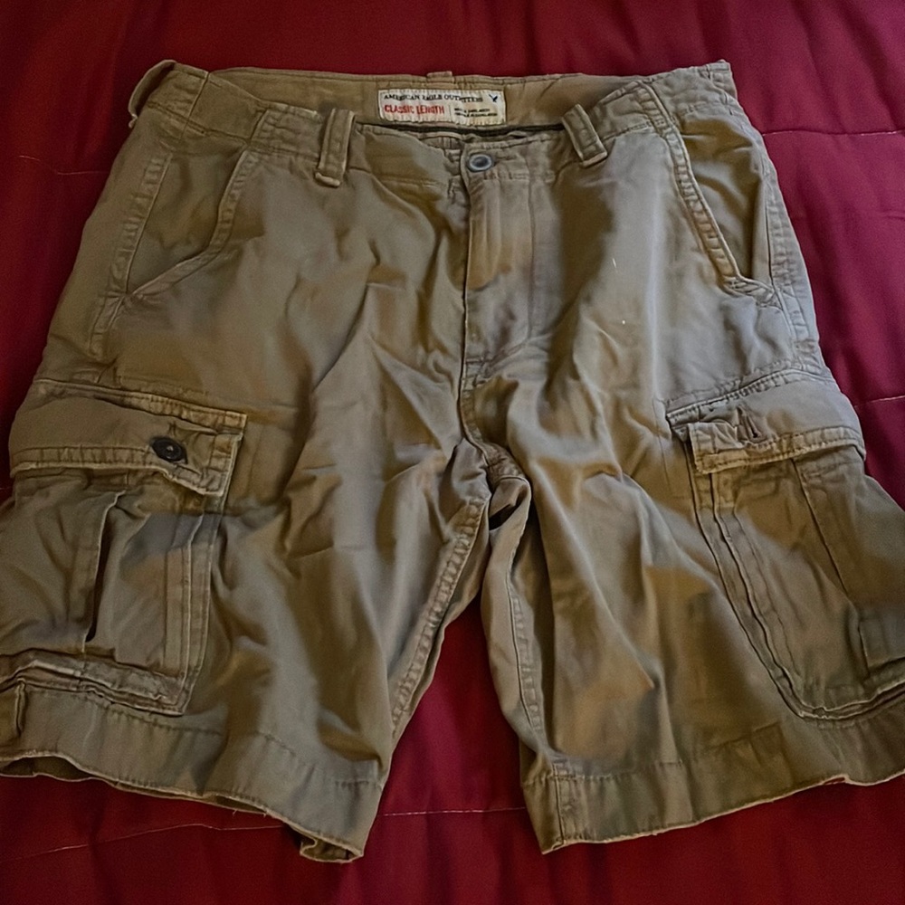 American eagle outfitters men’s cargo shorts in dark khaki